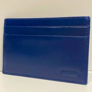 NWOT Coach Navy Leather Card Holder & MoneybClip